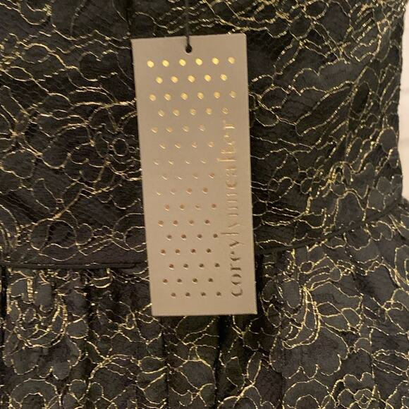 Corey Lynn Calter Black Gold Lace Wiggle Dress sz 2 NWT new $279 Prom Formal - Picture 8 of 11